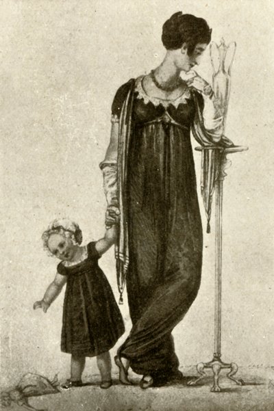 Mors och barns sorgklänning, 1809, 1937. av Unbekannt