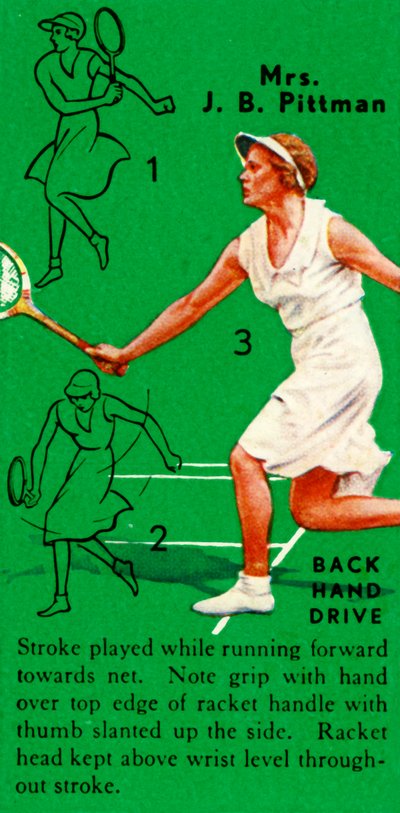 Mrs. J. B. Pittman - Backhand Drive, c1935. av Unbekannt