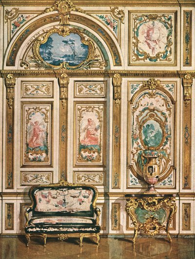 Väggdekoration i slottet Fontainebleau, Frankrike, 1928. av Unbekannt