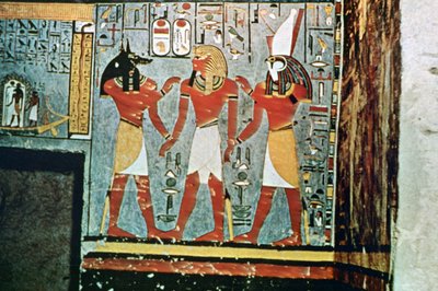 Väggmålning från ädlarnas gravar, Thebe, Luxor, Egypten av Unbekannt