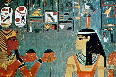 Väggmålning från ädlarnas gravar, Thebe, Luxor, Egypten av Unbekannt