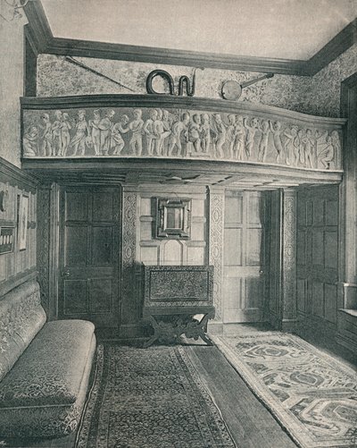 Musikgalleri med skulptur, c1893. av Unbekannt