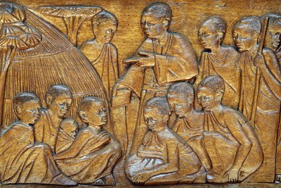 Namugongo katolska martyrs helgedom, Kampala. Kyrkdörrsrelief, 20160217, Kampala, Uganda av Unbekannt