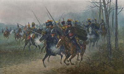 Napoleon och hans stab överraskade av kosacker, 1812, 1896. av Unbekannt