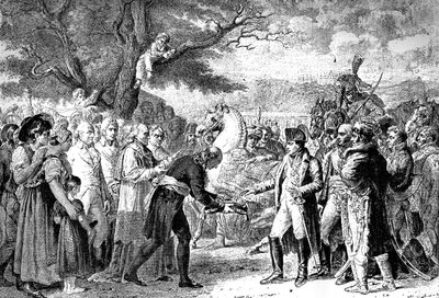 Napoleon tar emot nycklarna till Wien, Schloss Schonbrunn, 13 november 1805 1882-1884 av Unbekannt