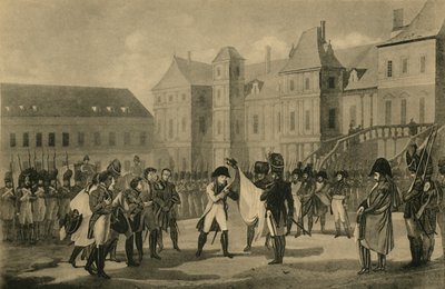 Napoleons avgång från Fontainebleau, 20 april 1814, 1921. av Unbekannt