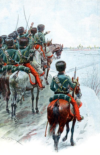 Napoleons Grande Armee får syn på Moskva, 1812 sent 1800-tal av Unbekannt