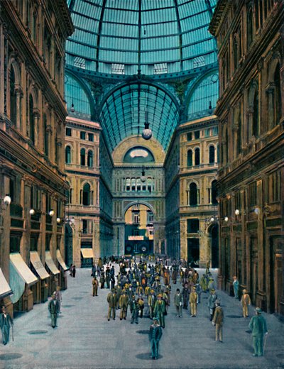 Neapel - Interiör av Galleria Umberto I, Interiör av Galleria Umberto I, c1900. av Unbekannt