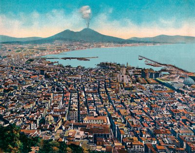 Neapel - Panorama från San Martino, utsikt från San Martino, c1900. av Unbekannt