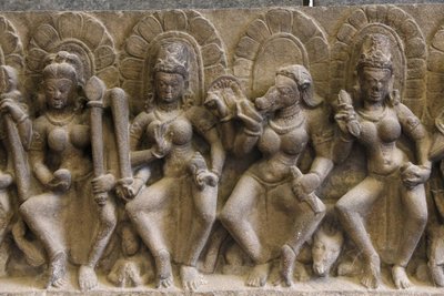 Indiens nationalmuseum, Delhi. Saptamatrikas (sju gudomliga mödrar). Pratihara av Unbekannt
