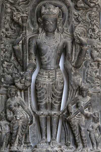 Indiens nationalmuseum, Delhi. Vishnu. Pala, 9-10-talet e.Kr. Östra Indien. Sten. Detalj. Indien. av Unbekannt