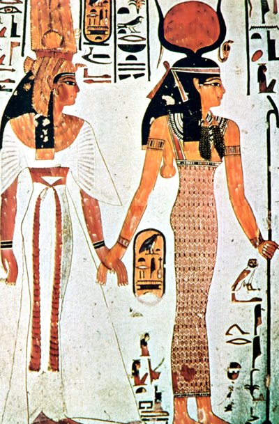 Nefertari och Isis, forntida egyptisk väggmålning från en thebansk grav, 1200-talet f.Kr. av Unbekannt