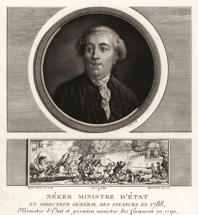 Neker eller Jacques Necker, statsminister och finansdirektör av Unbekannt