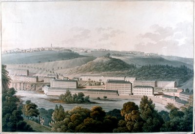 New Lanark Mills, Skottland, c1815 av Unbekannt