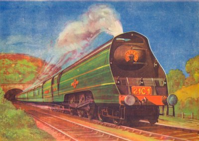 New Streamlined Express, Merchant Navy, S.R., lämnar Honiton Tunnel, 1940 av Unbekannt