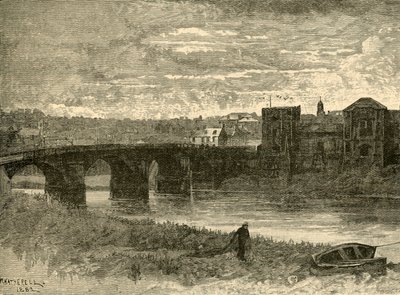 Newport Bridge and Castle, 1898. av Unbekannt