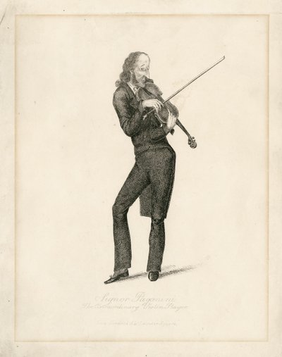 Niccolo Paganini - porträtt av Unbekannt