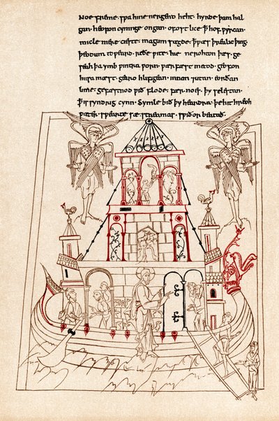 Noahs ark i form av ett vikingaskepp med drakstäv, 900-tal av Unbekannt