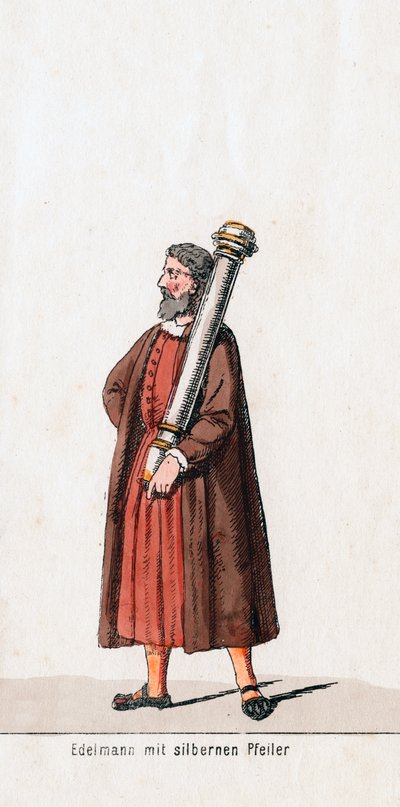 Adelsman med silverpelare, kostymdesign för Shakespeares pjäs, Henry VIII, 1800-talet av Unbekannt