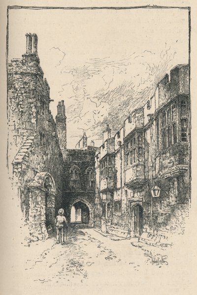 Northern Gate and Library, från King Johns Tower, 1895 av Unbekannt