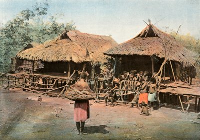 Nya Guinea. Karapuna. Ursprungsby, Papua Nya Guinea. Karapuna. Native Village, 1900. av Unbekannt