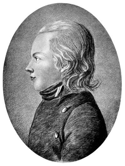 Novalis Friedrich von Hardenberg, tysk romantisk poet och romanförfattare, c1800 av Unbekannt