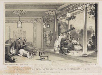 Att observera en förmörkelse i Kina, ca 1836 av Unbekannt