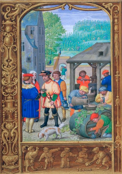 Oktober, vintillverkning, tidigt 1500-tal av Unbekannt
