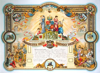 Kontorinnehavares certifikat från Female Lodge of the Manchester Unity Friendly Society, 1929 av Unbekannt
