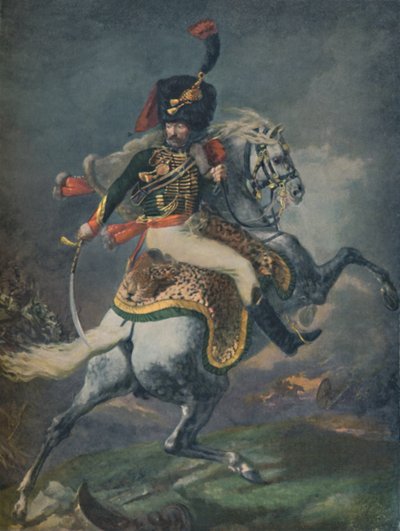 Officer för den monterade chassören som laddar. Imperial Guard, c1812, 1896. av Unbekannt