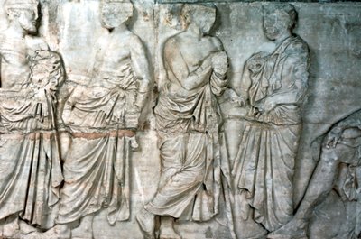 Tjänstemän, fris från Parthenon, 438-432 f.Kr av Unbekannt