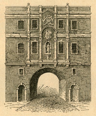 Old Lud Gate, från ett tryck publicerat omkring 1750, 1897. av Unbekannt