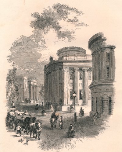 Old Town Hall and Commercial Buildings, Leeds, c1800-talet av Unbekannt