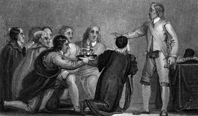 Oliver Cromwell förkastar kronan, 1650-talet av Unbekannt