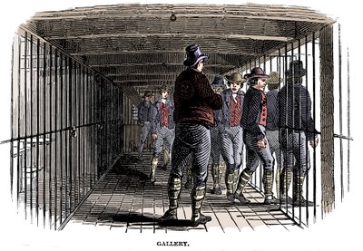 Ombord på en fängelsehulk, 1848 av Unbekannt