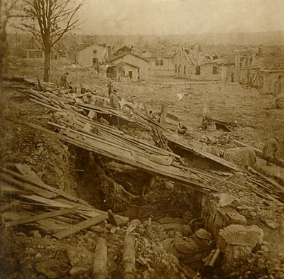 Friluftshem vid Tavannes Fort, Verdun, norra Frankrike, c1914-c1918 av Unbekannt