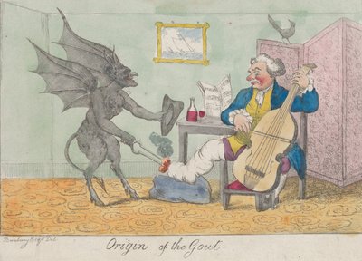 Ursprunget för gikten, ca. 1810. av Unbekannt