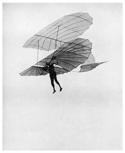 Otto Lilienthal gör en av sina sista flygningar, 1896 1956 av Unbekannt