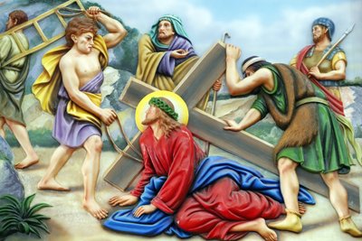 Vår Fru av Fatimas kyrka. Korsets väg. Station 7. Jesus faller för andra gången. Ho Chi Minh City. Vietnam av Unbekannt