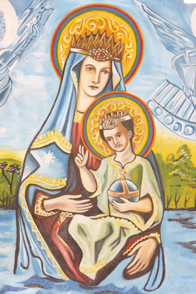 Our Lady of Togo fresk, Togoville, Togo av Unbekannt
