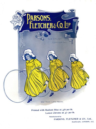 Annonsen Våra tre små pigor - Parsons, Fletcher & Co. Ltd, 1909. av Unbekannt