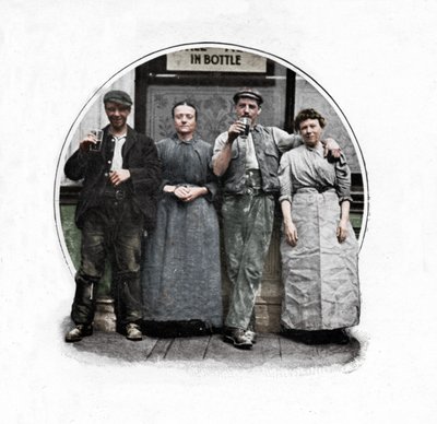 Utanför en pub, London, c1903 1903 av Unbekannt