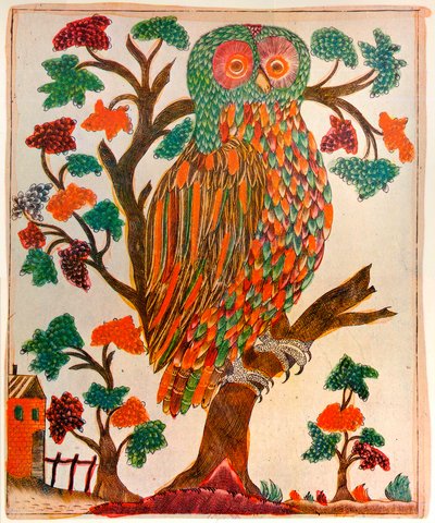 Uggla, Lubok-tryck, 1800 av Unbekannt