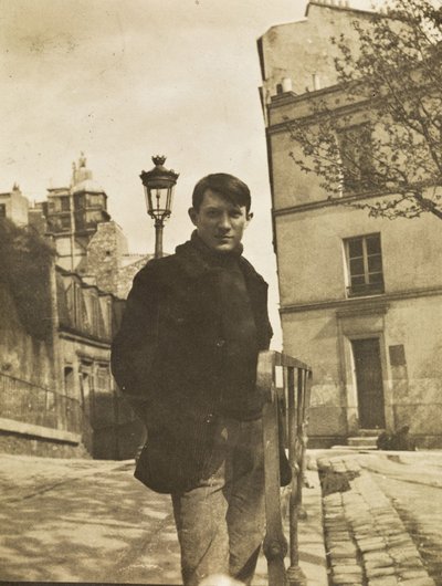Pablo Picasso på platsen Ravignan, Montmartre, 1904. av Unbekannt