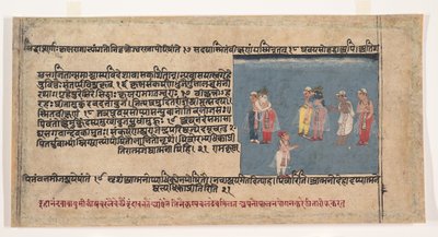 Sida från en Dispersed Bhagavata Purana Ancient Stories of Lord Vishnu, ca. 1630-50. av Unbekannt