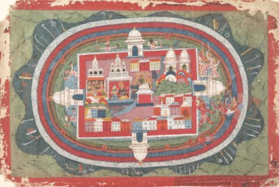 Sida från ett spritt Bhagavata Purana-manuskript Life of Krishna, ca. 1775. av Unbekannt