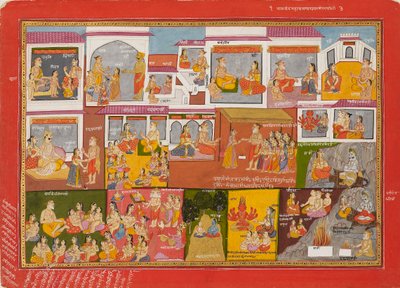 Sida från en serie av Bhagavata Purana, c1780 av Unbekannt