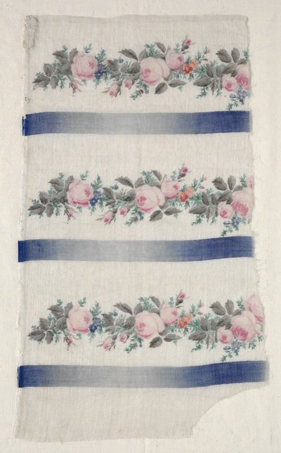 Målad Organdy Strip, mitten av 1800-talet. av Unbekannt