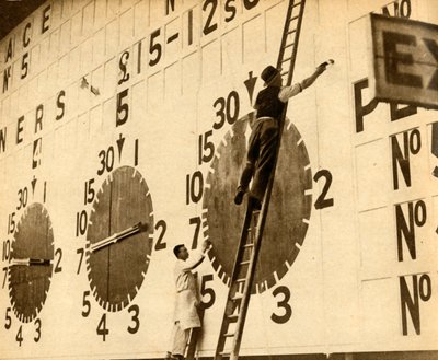Målare på jobbet på White City-väskan, västra London, 1932, 1933. av Unbekannt