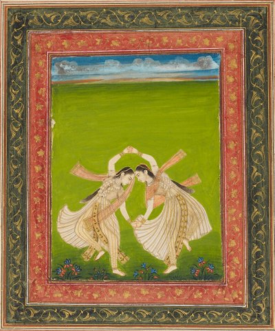 Ett par flickor som spelar phugadi, 1700-tal av Unbekannt
